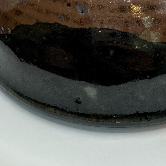 VTG Vintage Signed Brown Ceramic Retro Brown Bowl Spongewear Glazed Pottery - Picture 6 of 15